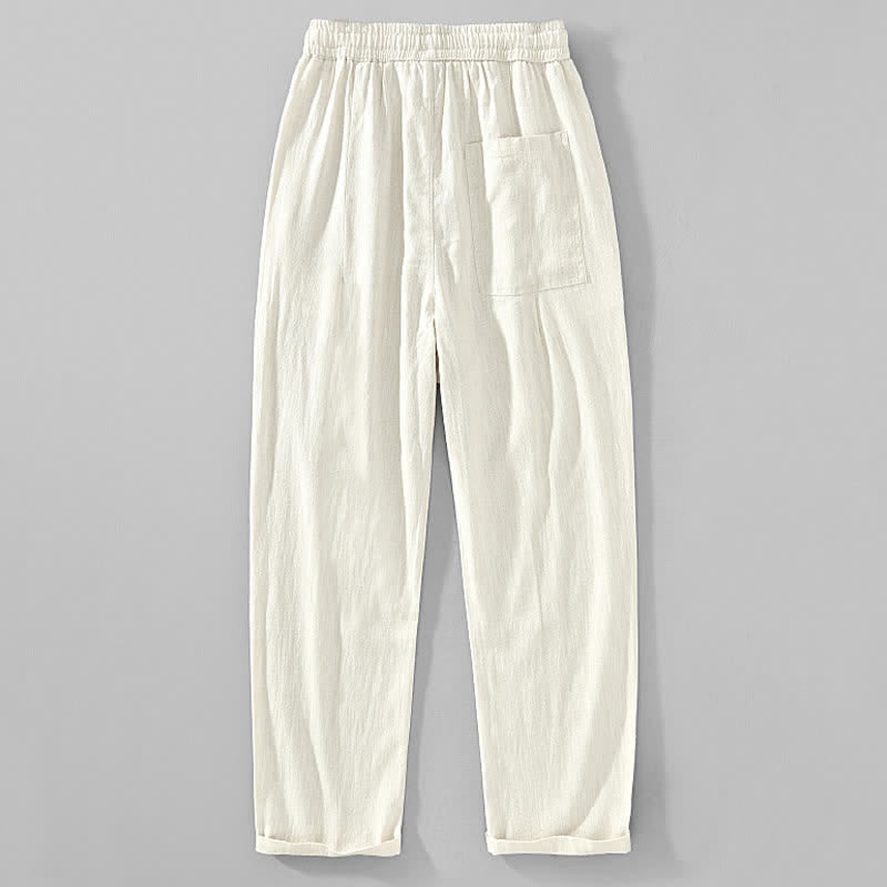 Nimara Ritual Spring Summer Casual Minimalist Drawstring Solid Ankle Pants Men's Tapered Pants With Pockets