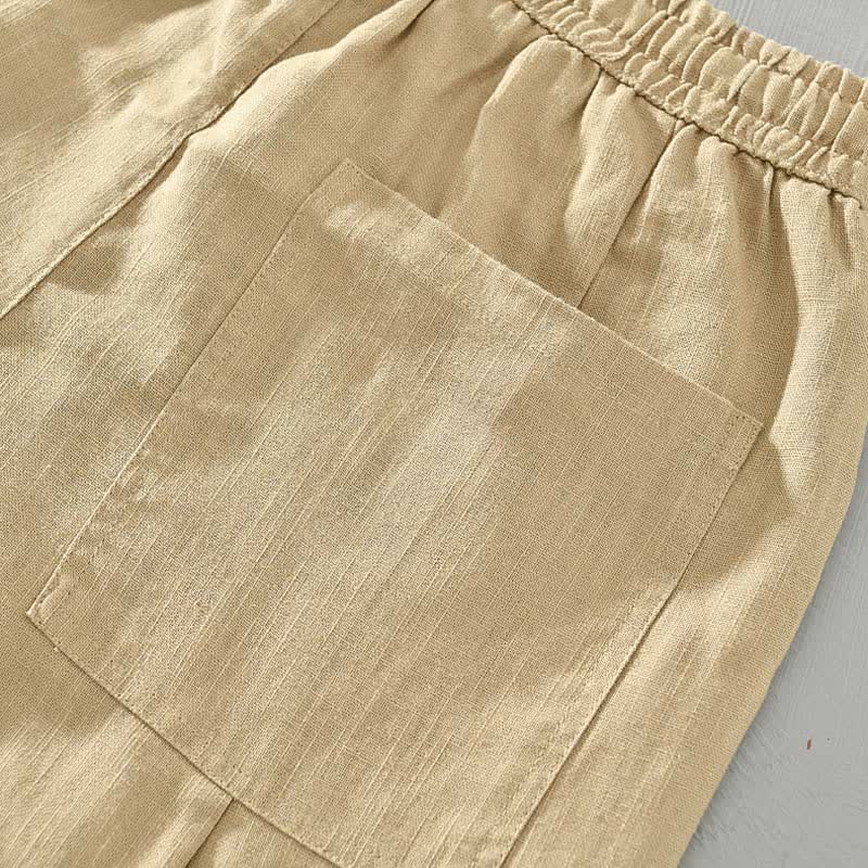 Nimara Ritual Spring Summer Casual Minimalist Drawstring Solid Ankle Pants Men's Tapered Pants With Pockets