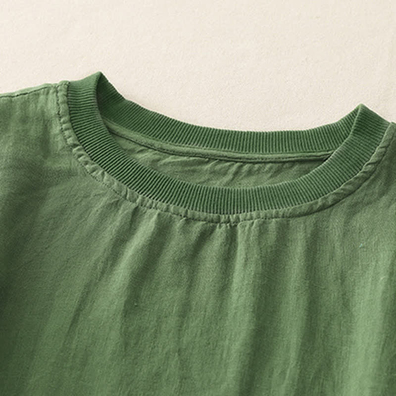 Nimara Ritual Plain Threaded Crew Neck Design Women's Polyester Short Sleeves Shirt
