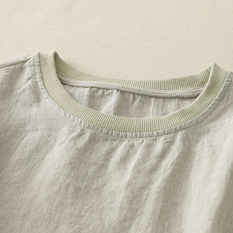 Nimara Ritual Plain Threaded Crew Neck Design Women's Polyester Short Sleeves Shirt