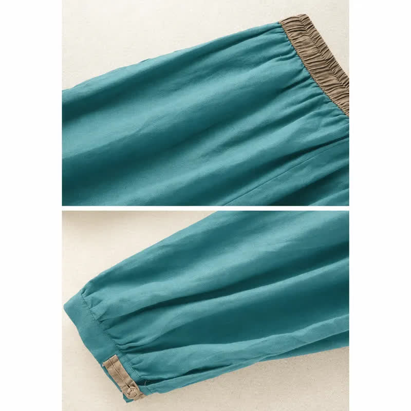 Nimara Ritual Plain Cotton Drawstring Women's Harem Pants With Pockets