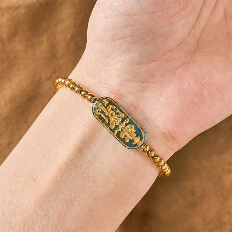 Nimara Ritual Titanium Steel Liuli Om Mani Padme Hum Stimulation Bracelet
