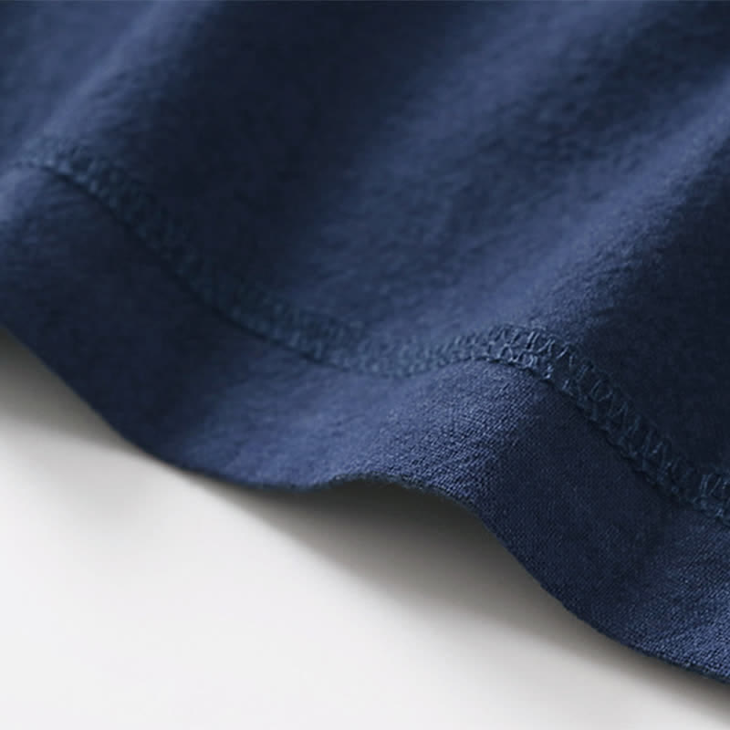 Nimara Ritual Summer Casual Minimalist Short Sleeve Solid Lace-up Open Front Cotton Linen Men's Kimono