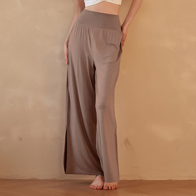 Nimara Ritual Casual Plain High Waist Elastic Women's Wide Leg Pants