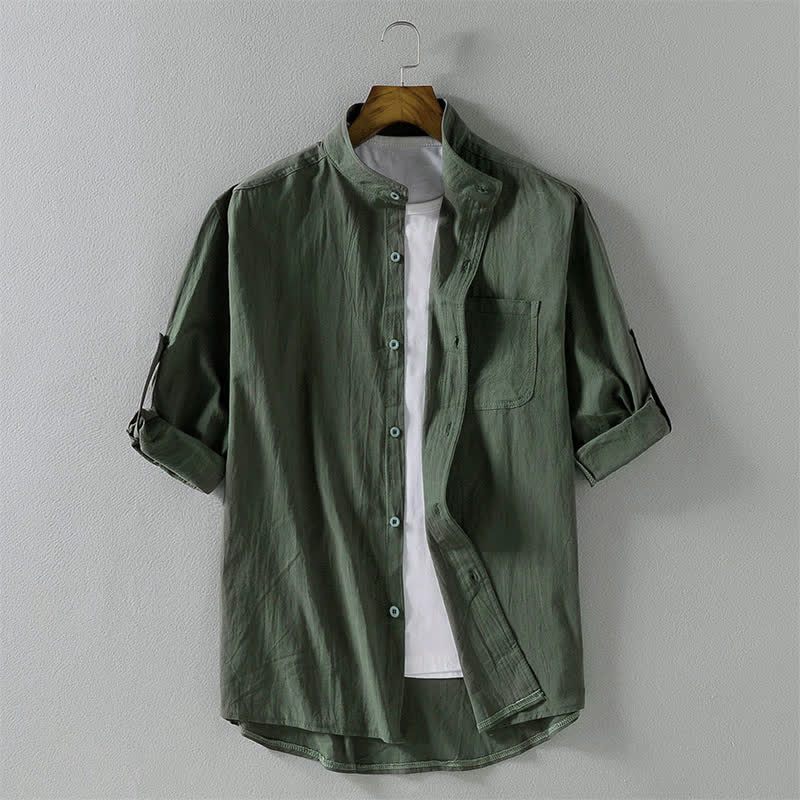 Nimara Ritual Summer Solid Men's Buttons Half Sleeve Shirt