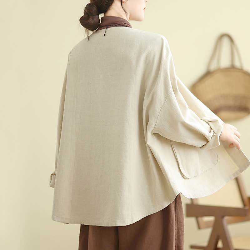 Nimara Ritual Plain Design Long Sleeve Women's Jacket With Pockets