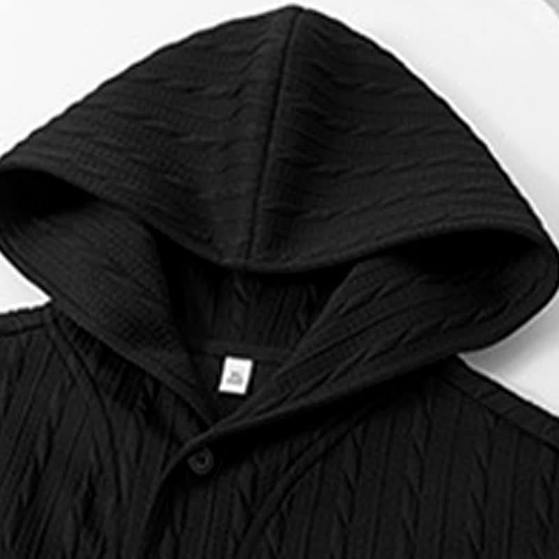 Nimara Ritual Fall Winter Buttons Twisted Design Long Sleeve Men's Hoodie