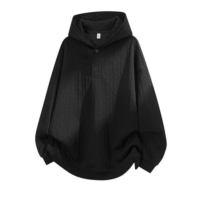 Nimara Ritual Fall Winter Buttons Twisted Design Long Sleeve Men's Hoodie
