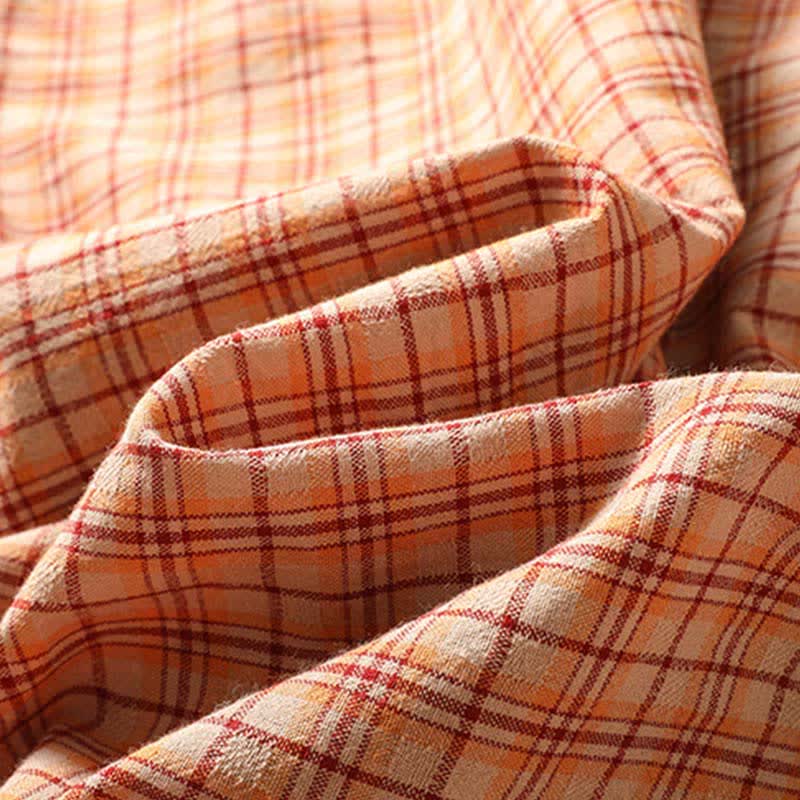 Nimara Ritual Summer Casual Vintage Plaid Women's Three-Quarter Sleeve Dress With Pocket