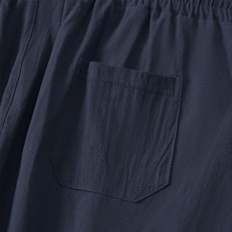 Nimara Ritual Summer Casual Minimalist Drawstring Solid Capri Pants Men's Straight Leg Pants With Pocket