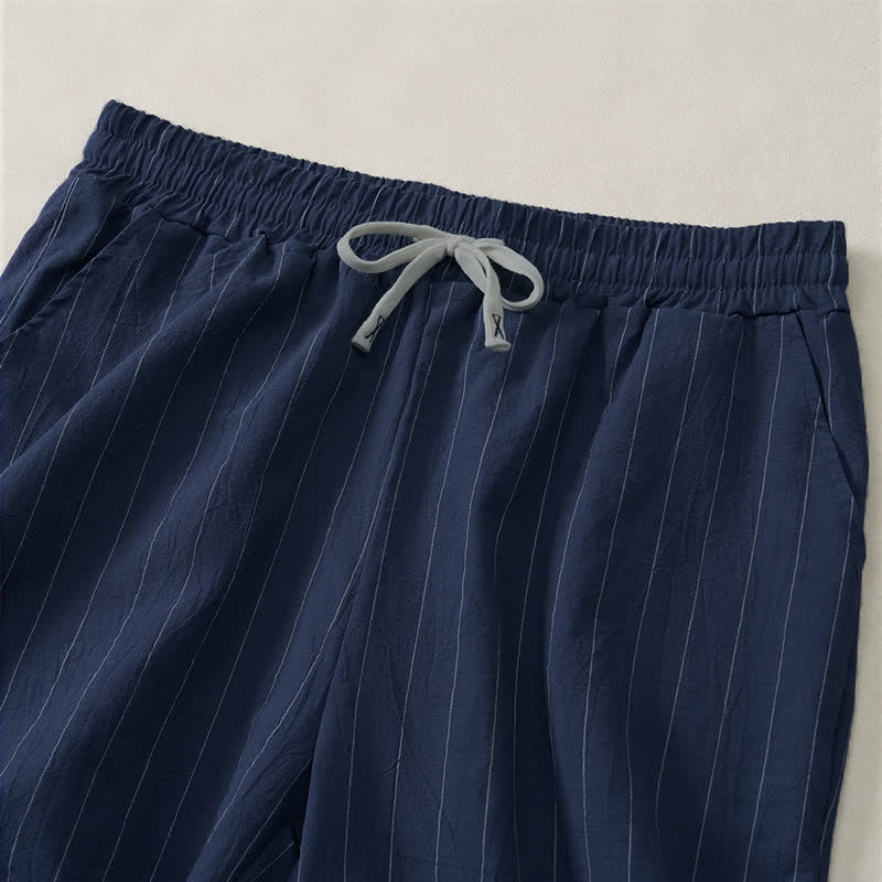 Nimara Ritual Summer Casual Drawstring Striped Men's Shorts With Pockets