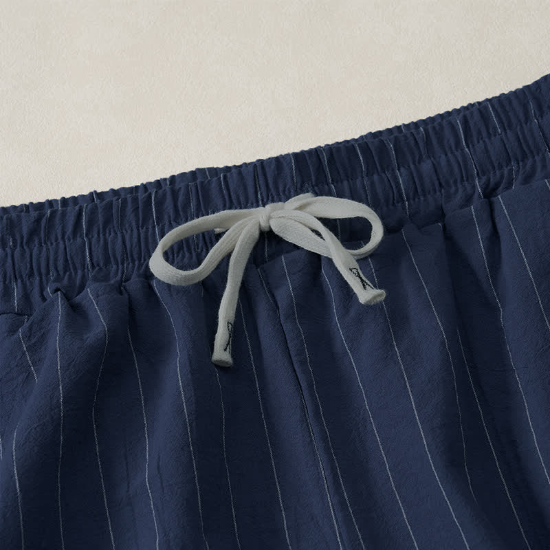 Nimara Ritual Summer Casual Drawstring Striped Men's Shorts With Pockets