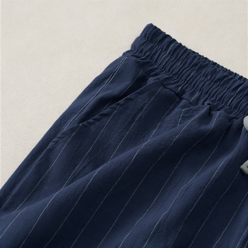 Nimara Ritual Summer Casual Drawstring Striped Men's Shorts With Pockets