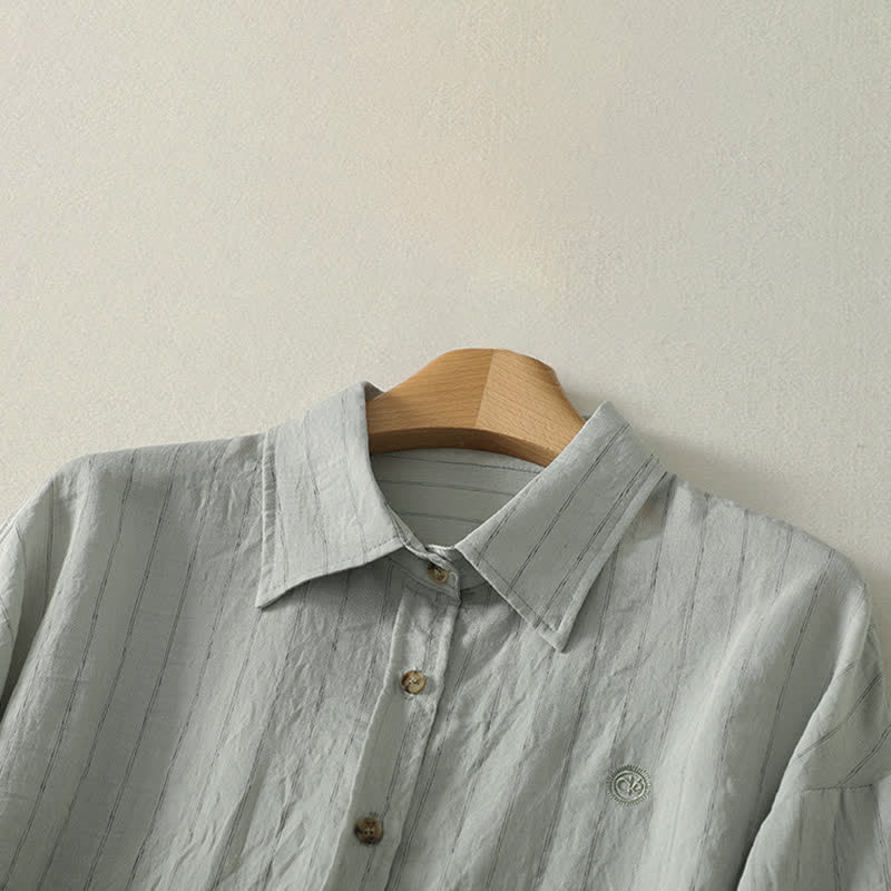 Nimara Ritual Summer Casual Minimalist Button-Up Solid Women's Long Sleeve Shirts