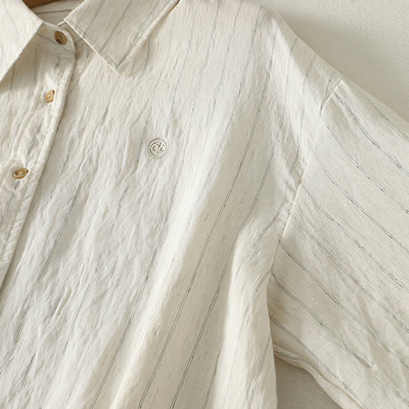 Nimara Ritual Summer Casual Minimalist Button-Up Solid Women's Long Sleeve Shirts