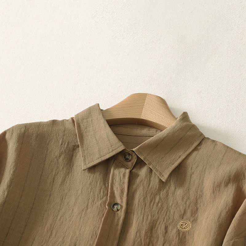 Nimara Ritual Summer Casual Minimalist Button-Up Solid Women's Long Sleeve Shirts