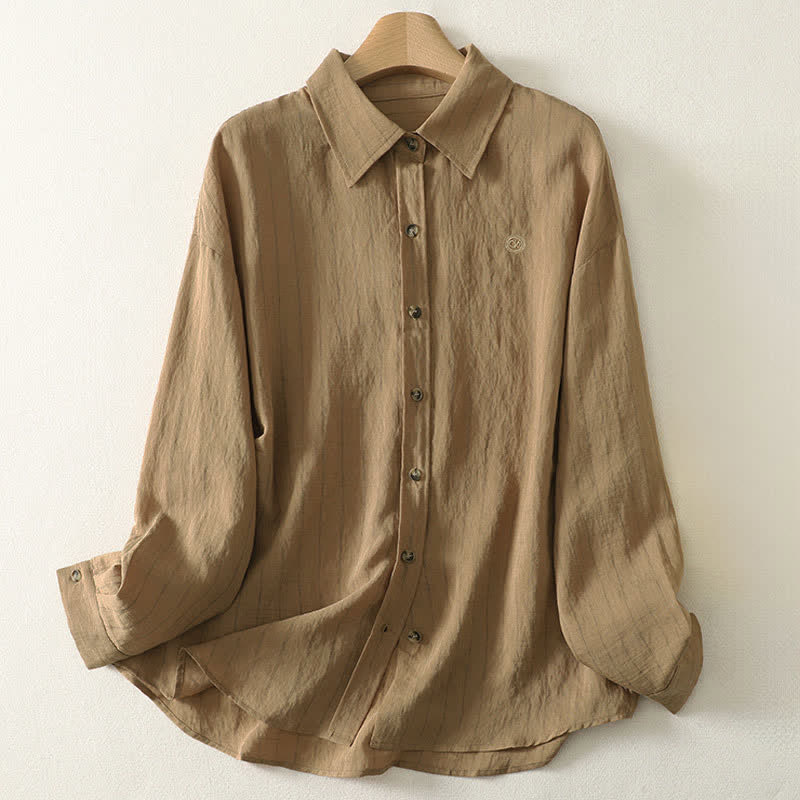 Nimara Ritual Summer Casual Minimalist Button-Up Solid Women's Long Sleeve Shirts