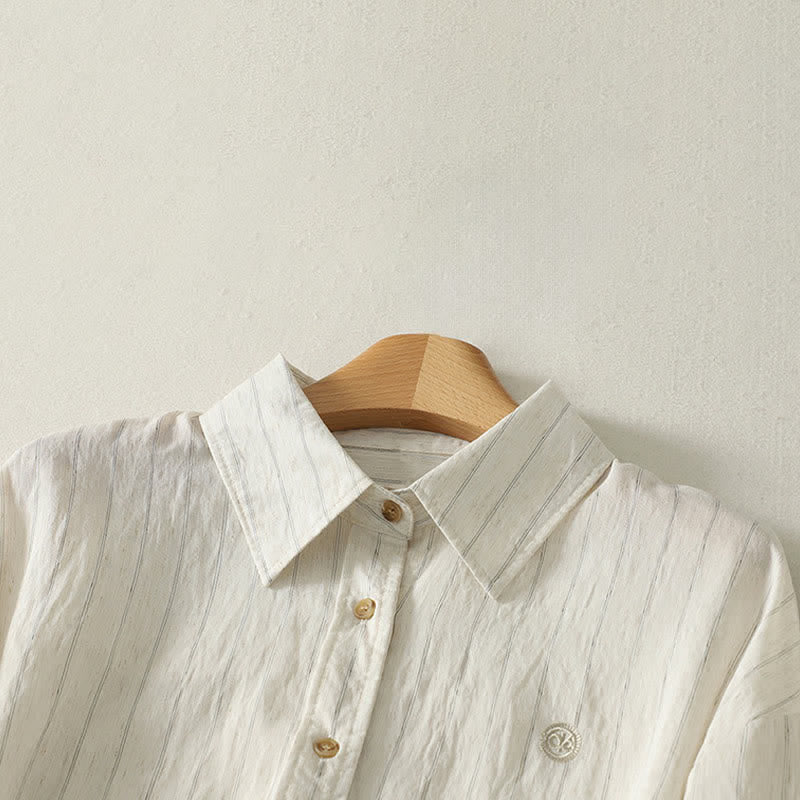 Nimara Ritual Summer Casual Minimalist Button-Up Solid Women's Long Sleeve Shirts