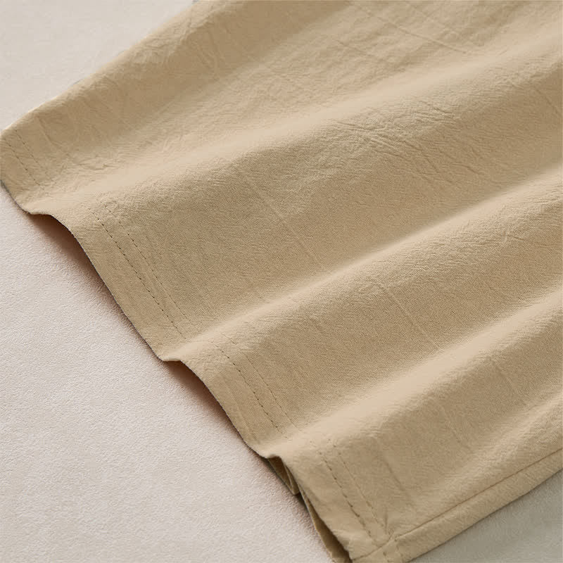 Nimara Ritual Summer Casual Drawstring Solid Cotton Men's Shorts With Pockets