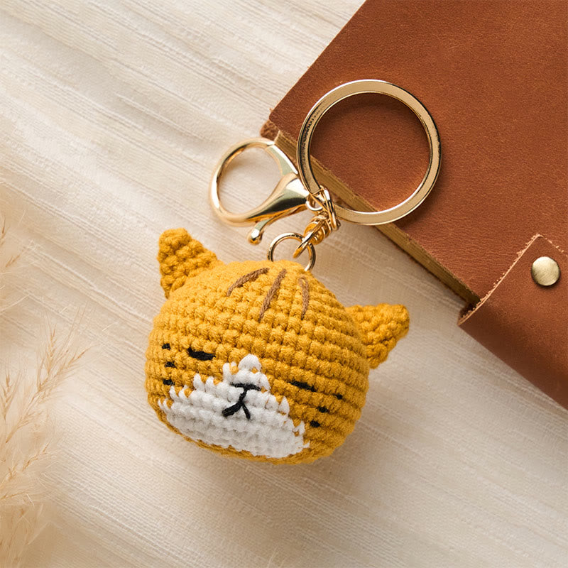 Nimara Ritual Hand-Woven Crochet Cute Cat Head Bag Harmony Keychains