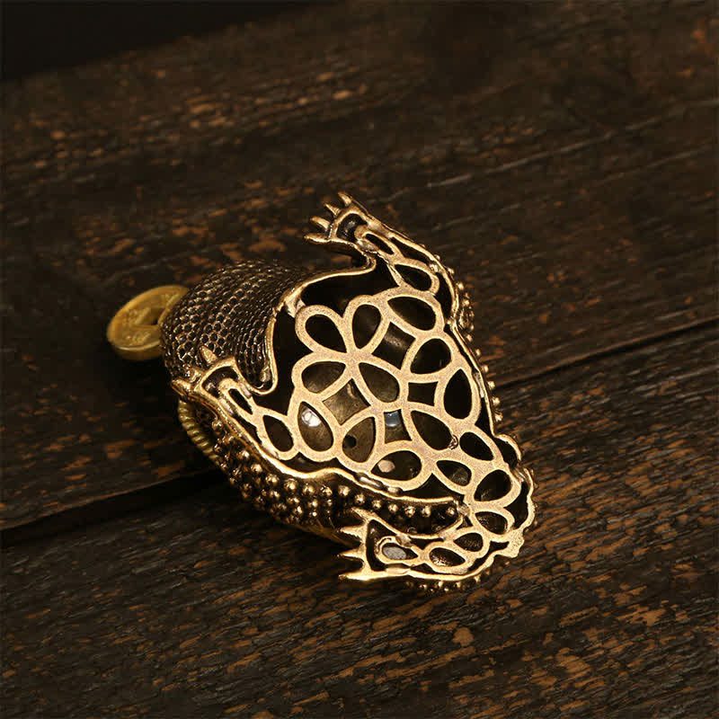 Nimara Ritual Brass Three Legged Money Frog Wealth & Fortune Symbol
