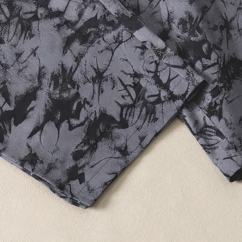 Nimara Ritual Pure Cotton Dark Marble Camo Pattern Drawstring Men's Tapered Pants With Pockets