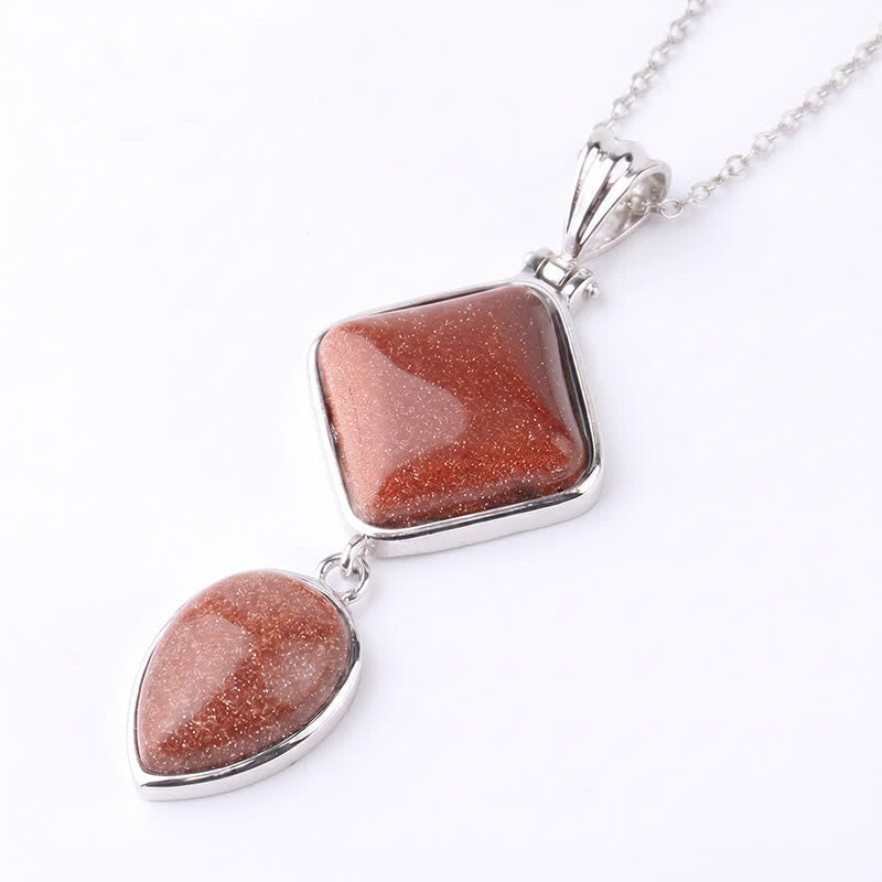 Nimara Ritual Natural Stone Opal Double Pendant Calm Necklace