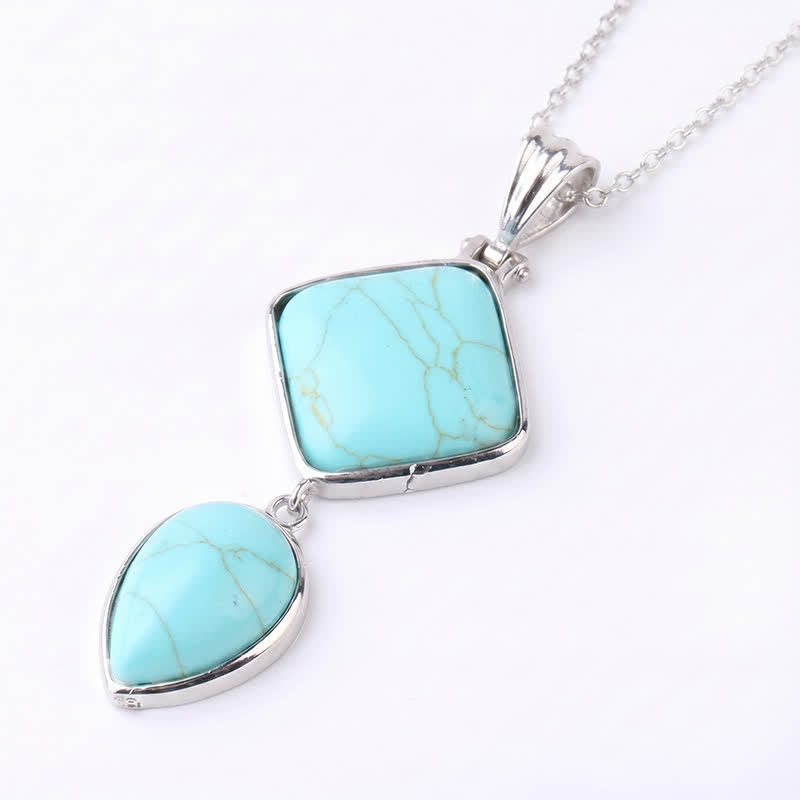 Nimara Ritual Natural Stone Opal Double Pendant Calm Necklace