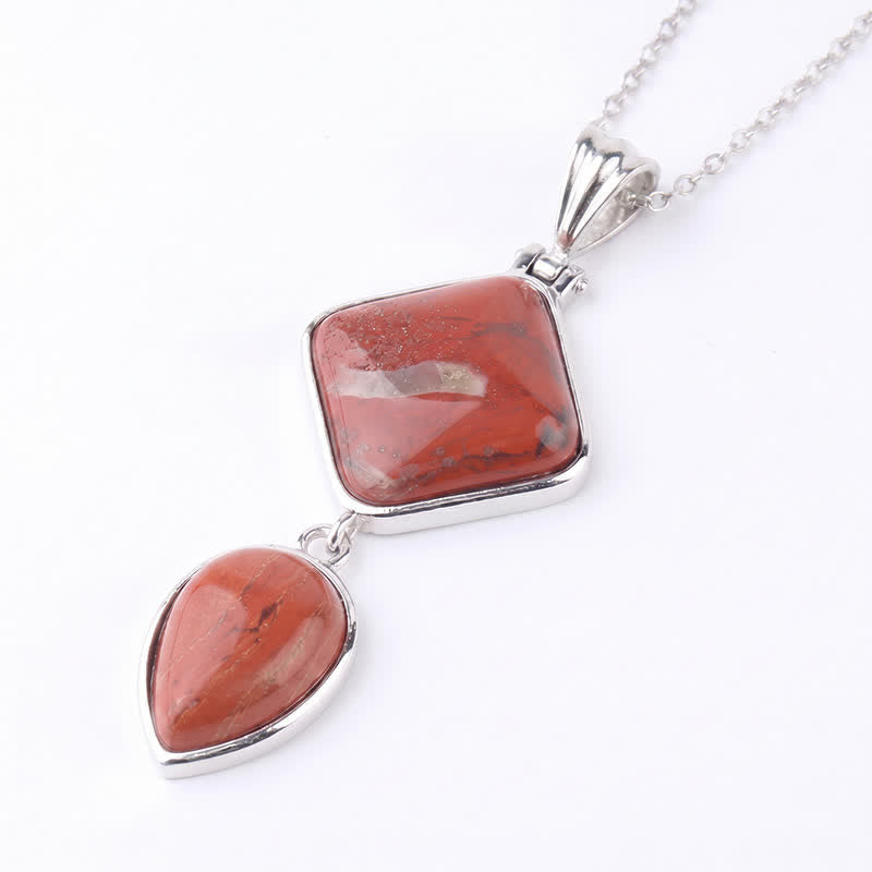 Nimara Ritual Natural Stone Opal Double Pendant Calm Necklace