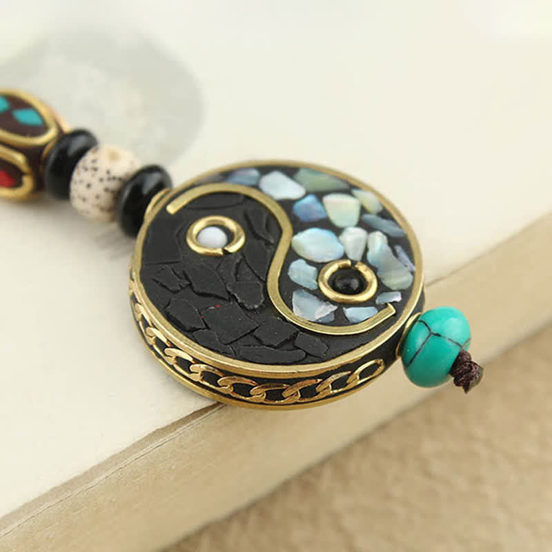 Nimara Ritual Wenge Wood Yin Yang Pendant Harmony Keychains