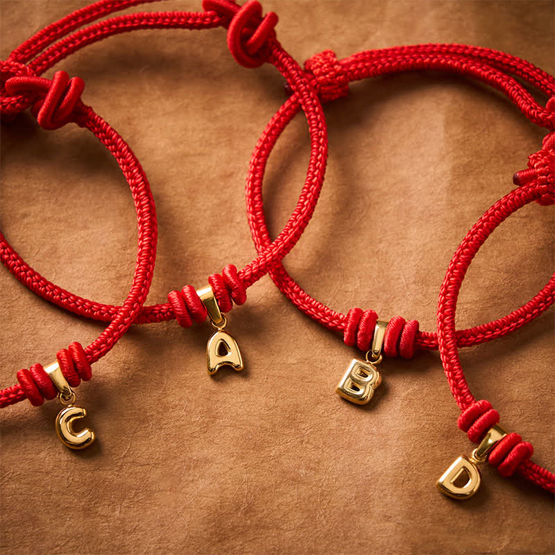 Nimara Ritual Titanium Steel Letter Red String Faith Bracelet