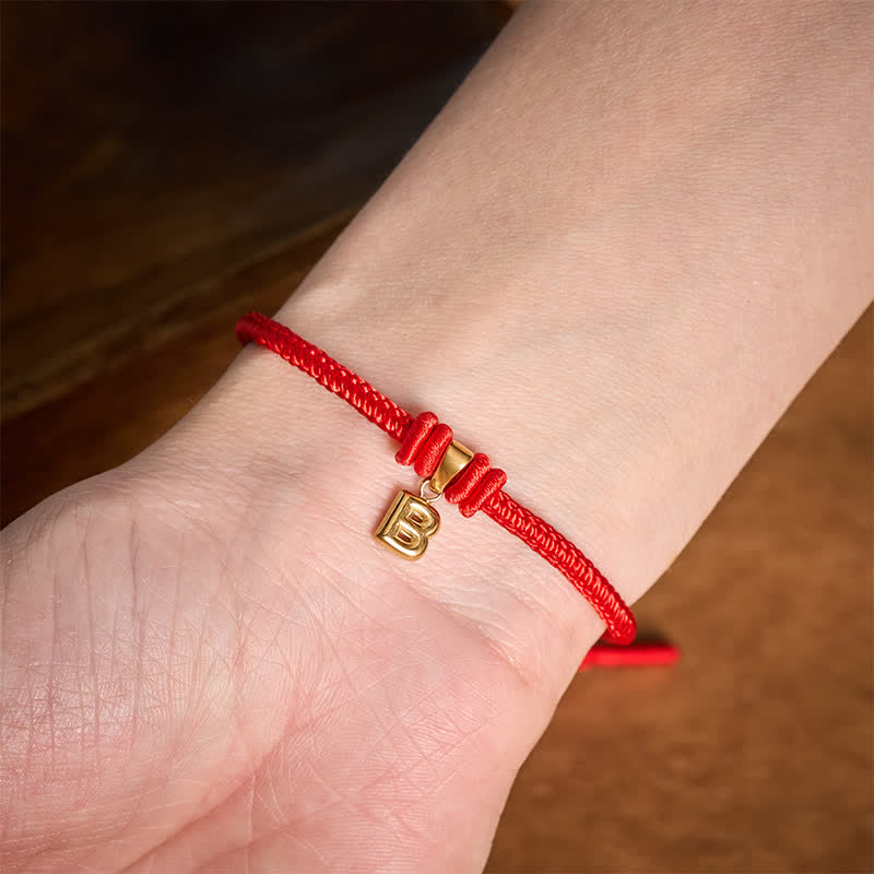 Nimara Ritual Titanium Steel Letter Red String Faith Bracelet