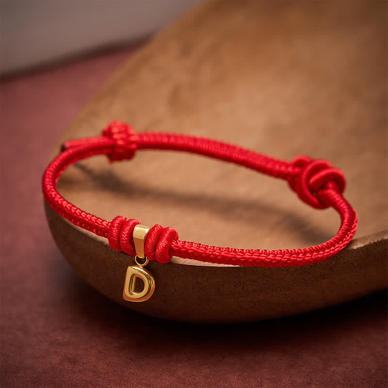 Nimara Ritual Titanium Steel Letter Red String Faith Bracelet