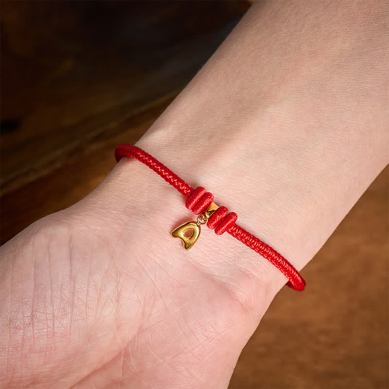 Nimara Ritual Titanium Steel Letter Red String Faith Bracelet