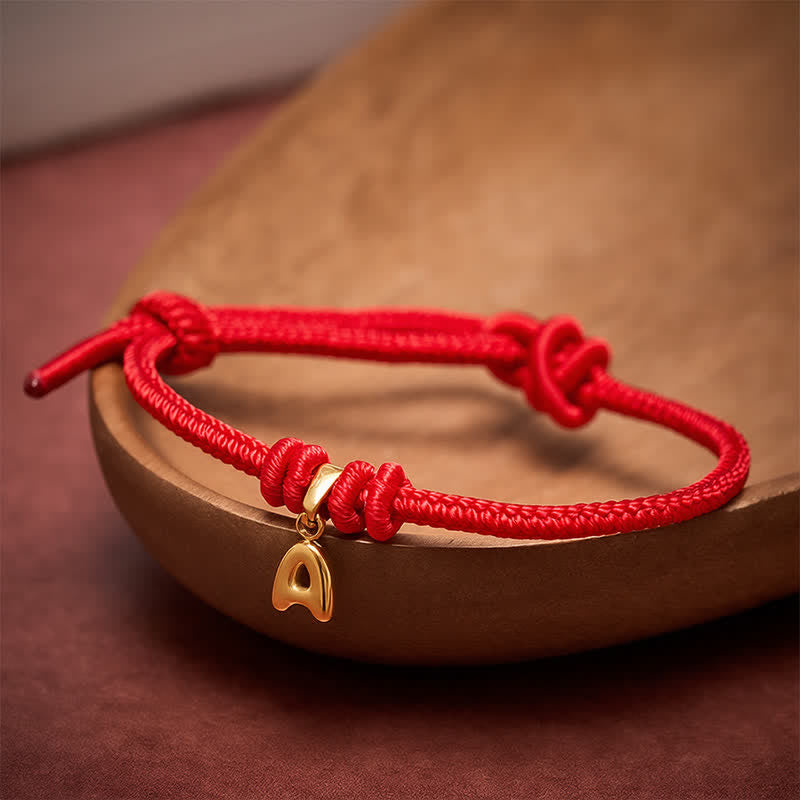 Nimara Ritual Titanium Steel Letter Red String Faith Bracelet