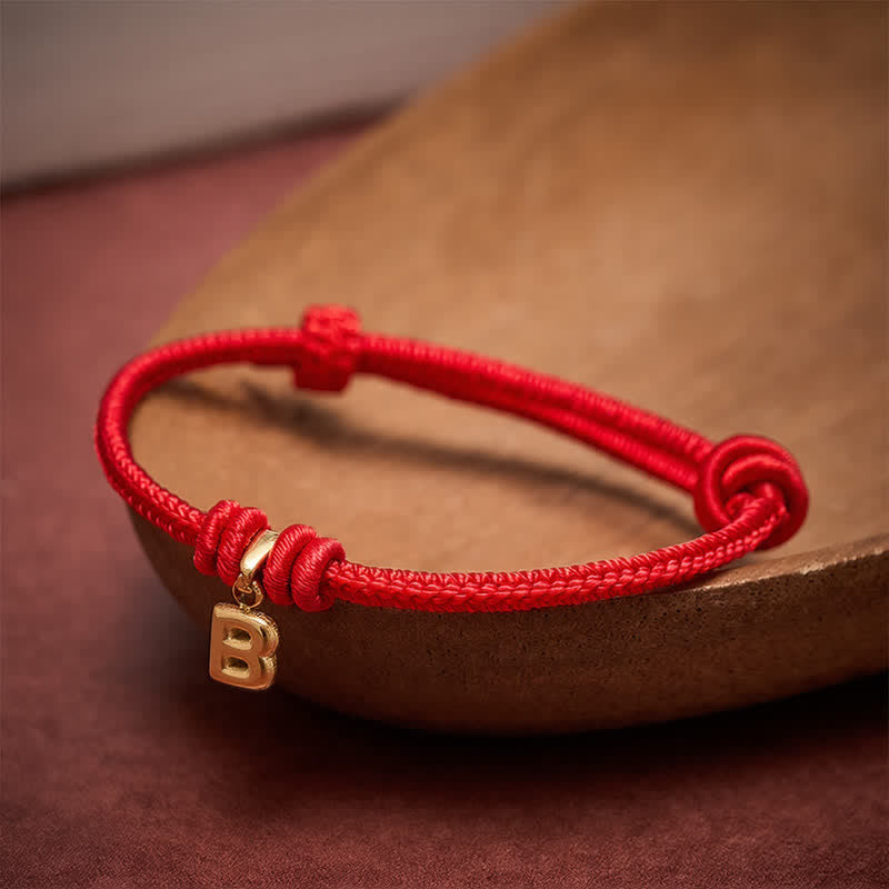 Nimara Ritual Titanium Steel Letter Red String Faith Bracelet