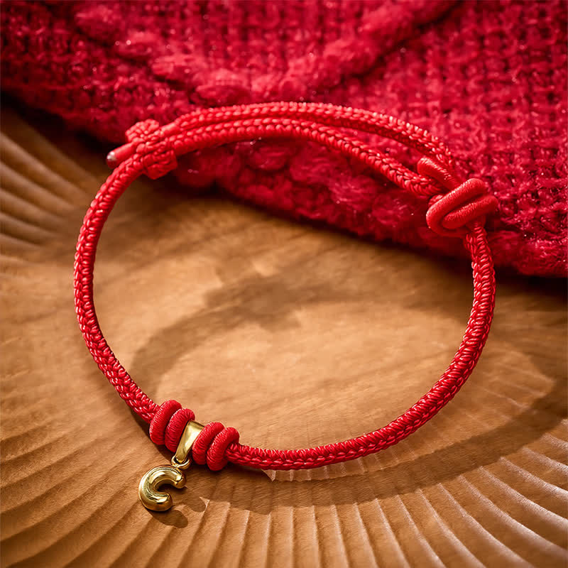 Nimara Ritual Titanium Steel Letter Red String Faith Bracelet