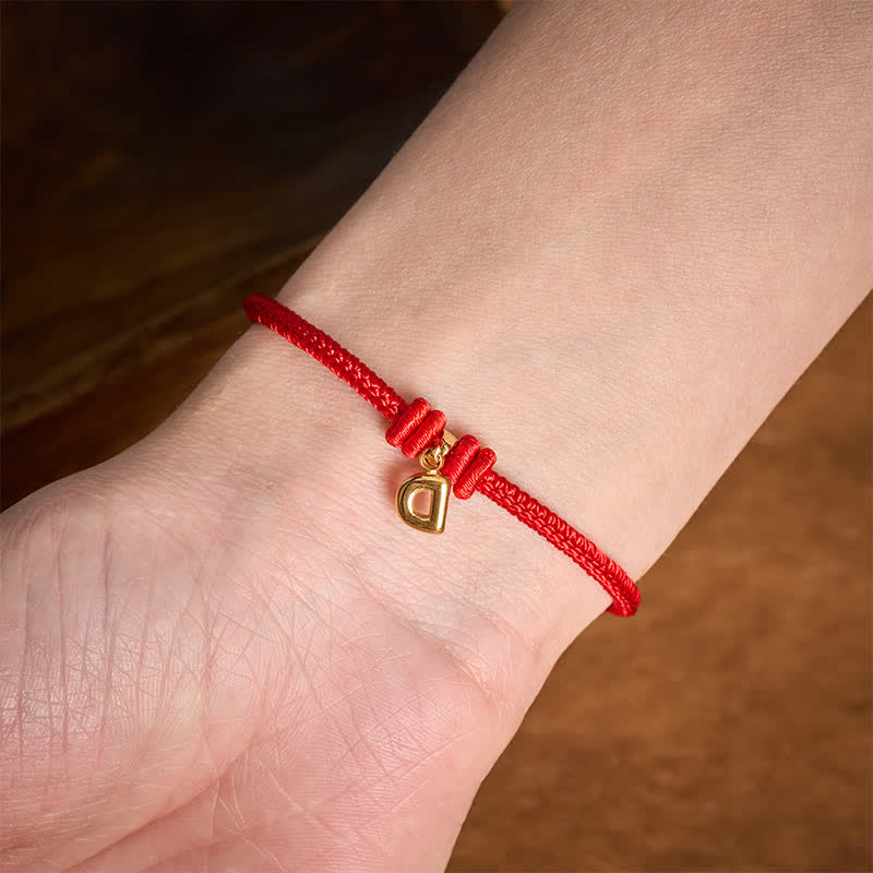 Nimara Ritual Titanium Steel Letter Red String Faith Bracelet