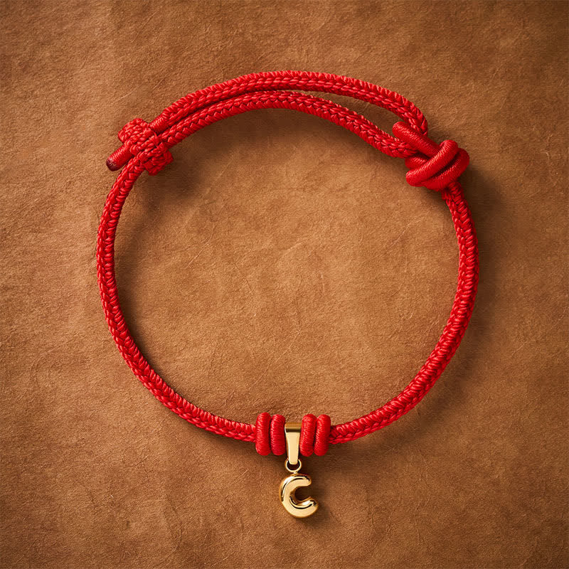 Nimara Ritual Titanium Steel Letter Red String Faith Bracelet