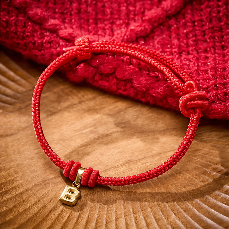 Nimara Ritual Titanium Steel Letter Red String Faith Bracelet