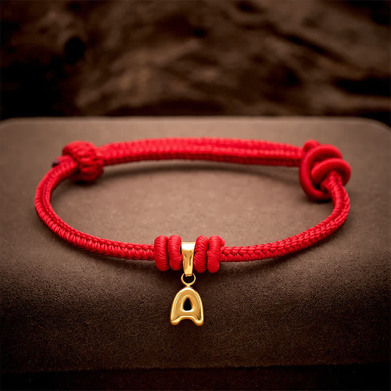 Nimara Ritual Titanium Steel Letter Red String Faith Bracelet