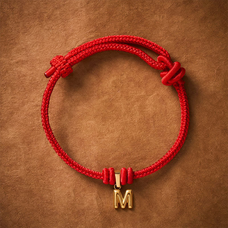 Nimara Ritual Titanium Steel Letter Red String Faith Bracelet