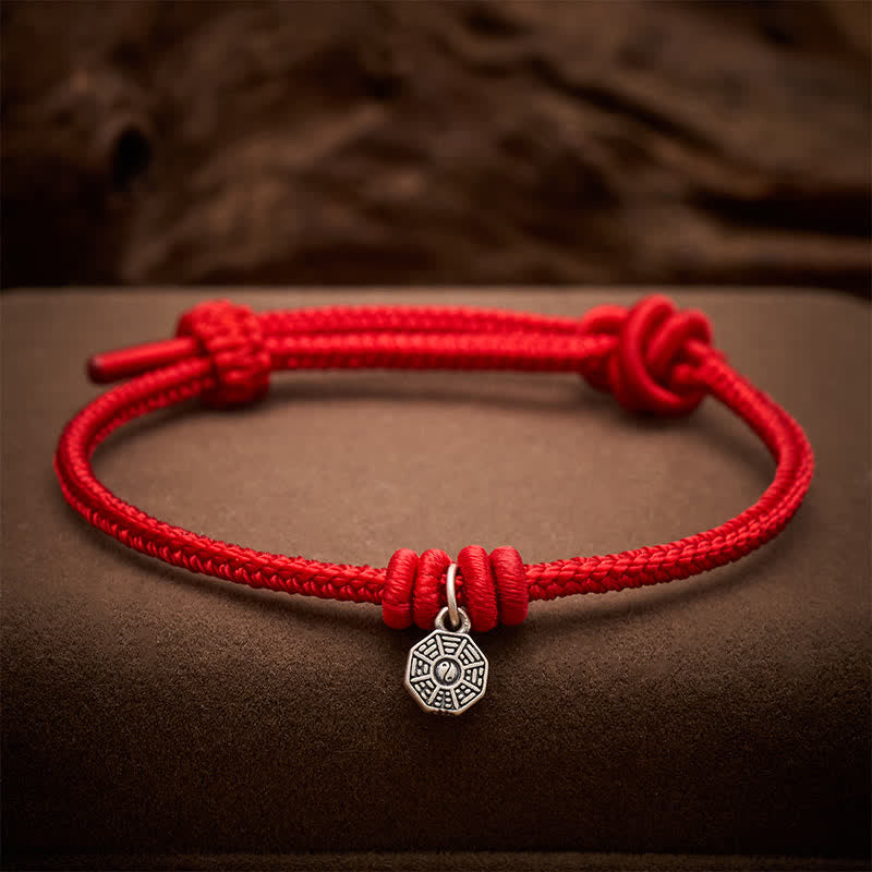 Nimara Ritual 925 Sterling Silver Bagua Red String Connection Bracelet