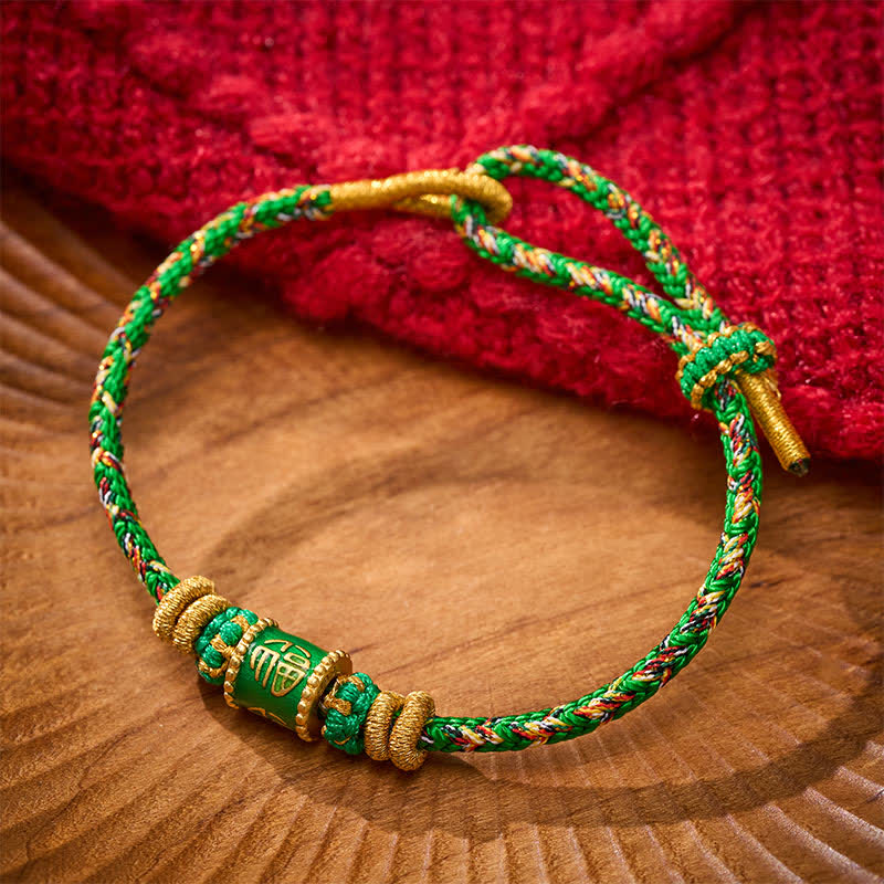 Nimara Ritual Fu Character Green String Happiness Bracelet