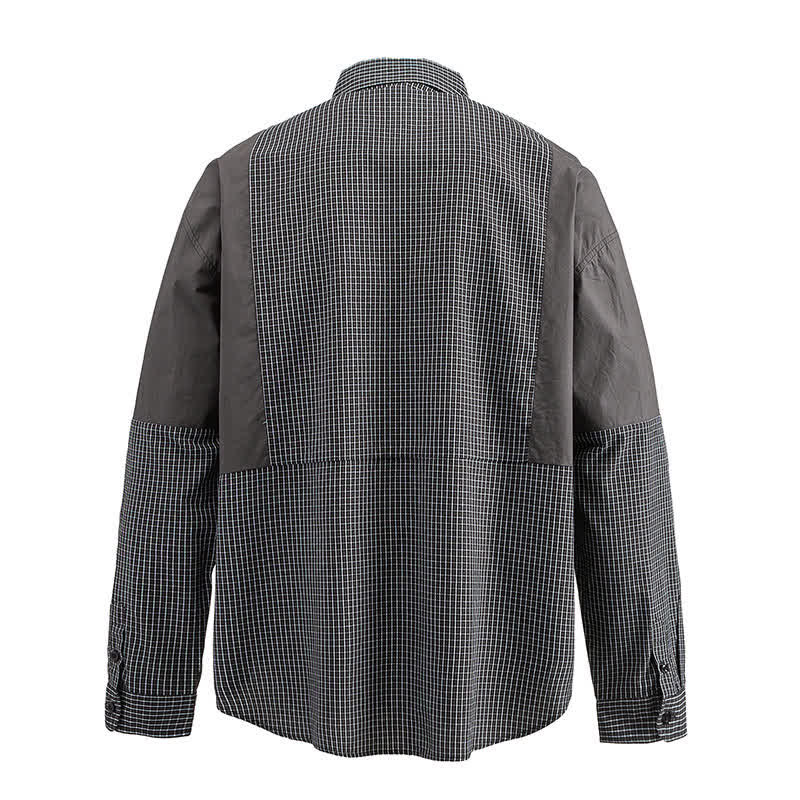 Nimara Ritual Spring Fall Vintage Button-Up Plaid Men's Long Sleeve Shirts With Pocket