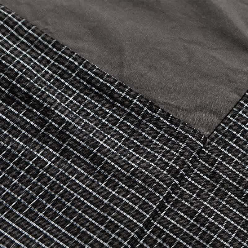 Nimara Ritual Spring Fall Vintage Button-Up Plaid Men's Long Sleeve Shirts With Pocket