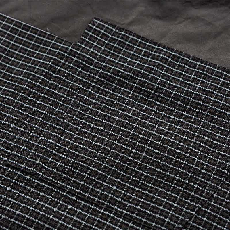 Nimara Ritual Spring Fall Vintage Button-Up Plaid Men's Long Sleeve Shirts With Pocket