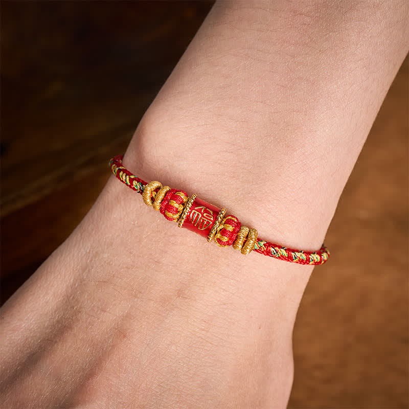 Nimara Ritual Fu Character Red String Fortune Bracelet
