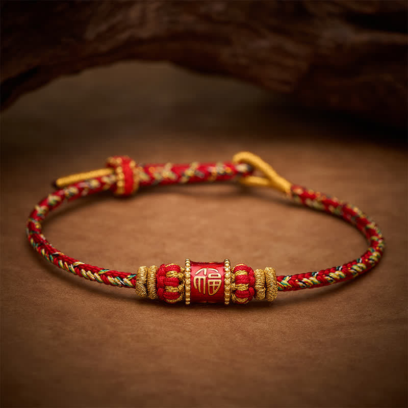 Nimara Ritual Fu Character Red String Fortune Bracelet