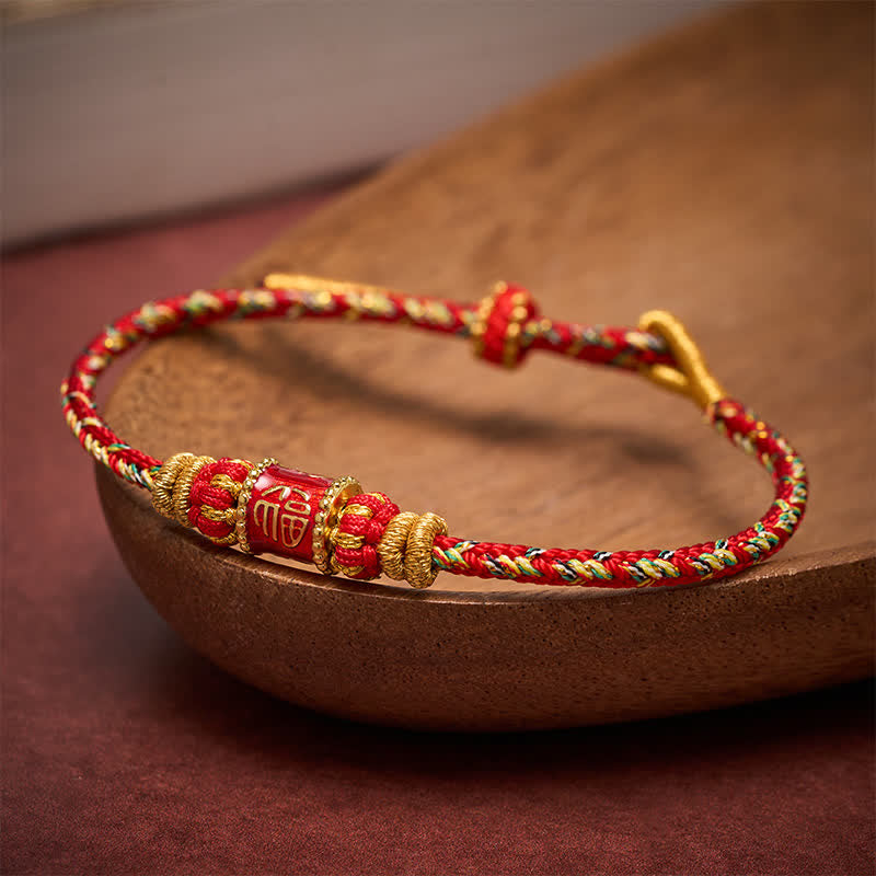 Nimara Ritual Fu Character Red String Fortune Bracelet